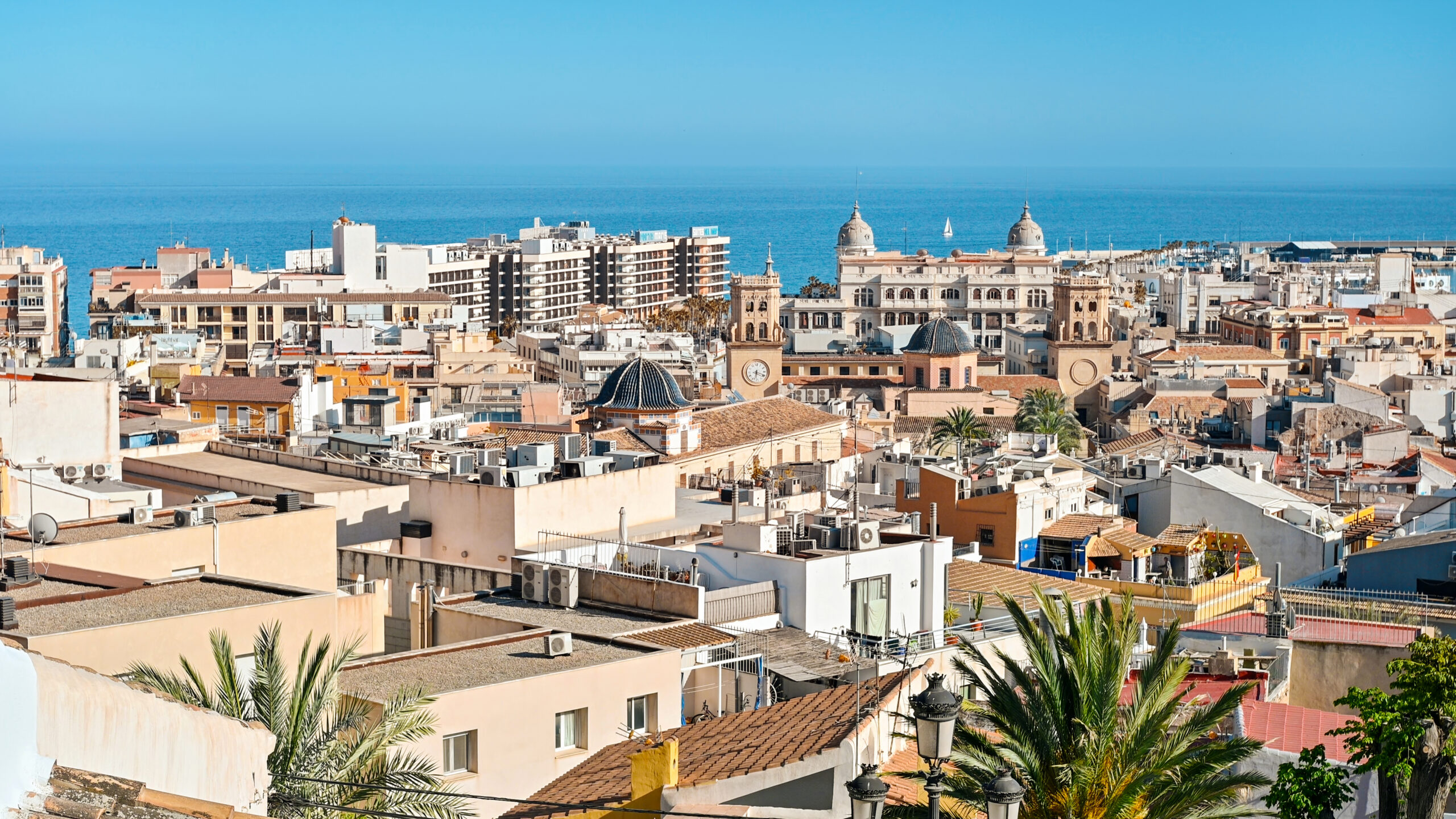 Panoramic view of town Alicante, Spain